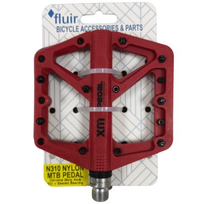 Fluir XM Nylon MTB Platform Pedals – Red